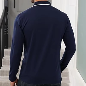 New Fashion Men's Anti-Wrinkle Jersey Fabric Casual <b>Long</b> <b>Sleeve</b> for <b>Shirts</b> with Stand-Up Collar - Product Image 5