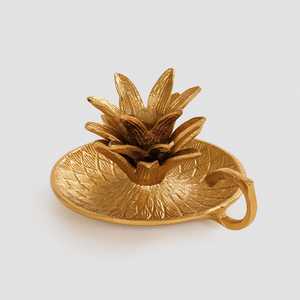 Décoration de table à manger, support de bougie en forme de lotus doré, 18 cm, décoration d'intérieur, support en métal résistant à la chaleur - Product Image 3