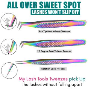 Professional Volume Fiber Tip Eyelash Extension Tweezer Curved Tip Fin X Tip Diamond Pointed Nonslip Precision <b>Tool</b> - Product Image 5