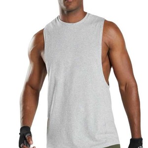 Hawk Eye Sports High Quality Men's Gray O-Neck Solid Knitted Spandex/Cotton Tank Top Breathable Quick Dry Casual Workout Wear - Product Image 1