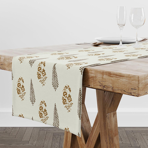 Luxury Embroidered Pure Cotton Table Runner Indian Exporter Customized Wedding Table Linen - Product Image 1