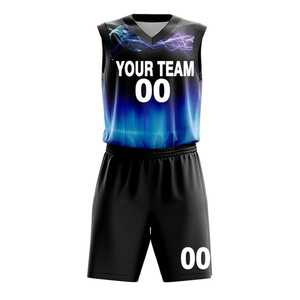 Uniforme de Baloncesto Personalizado al por Mayor, Diseño Bordado Personalizado con Nombre del Jugador, 100% Poliéster Transpirable que Absorbe la Humedad - Product Image 1