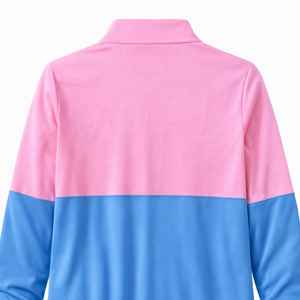 Pull à col zippé bicolore pour femmes Jack and Jill, avec logo brodé personnalisé, haut de sport color block, vente en gros OEM - Product Image 6