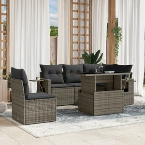 Conjunto de Sofás Modulares Grandes de Ratán PE Gris para Jardín, Colección Premium de Muebles para Exteriores - Product Image 1