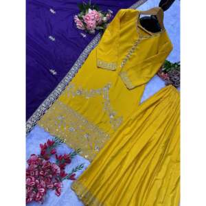 Bel ensemble haut-bas et design Dupatta pour femmes pour les fêtes pour les occasions formelles et décontractées - Product Image 3