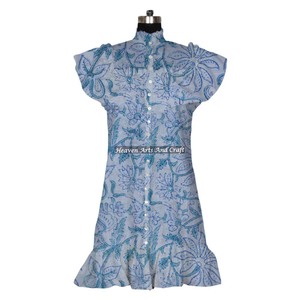 Vestido bohemio de algodón con estampado hippie gitano para mujer, transpirable, para fiestas, túnica para mujer. - Product Image 6
