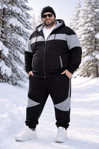 Wholesale Big & <b>Tall</b> Tracksuit Set <b>Men's</b> 2 Piece 340GSM Fleece Colorblock Full Zip Hoodie <b>Jogger</b> Pants Winter Plus Size 10XL - Product Image 6