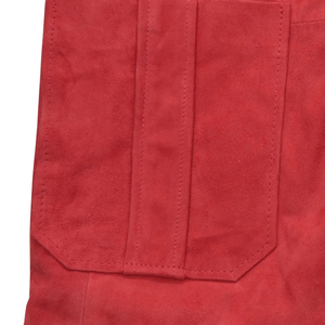 <b>Men's</b> Red Suede <b>Blazer</b> Single Breasted Genuine <b>Leather</b> Jacket Casual Turn-down Collar Coat - Product Image 6