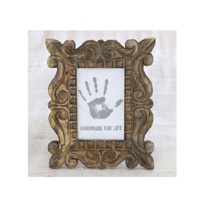 Marco de Fotos de Madera Hecho a Mano, Diseño Rectangular Ornamentado, Exhibición Vertical de Sobremesa, Hecho a Mano para la Vida - Product Image 1