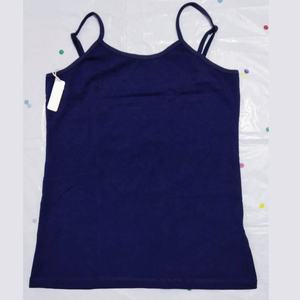 Women's Navy <b>Blue</b> Knitted Strapless Tank <b>Top</b> Casual Solid Color Regular Length Plain Dyed Style - Product Image 1