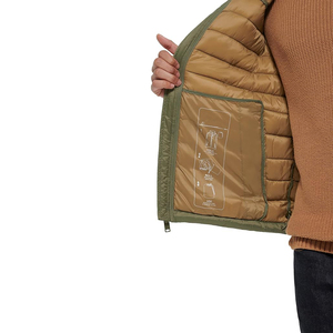 Olive Green Puffer <b>Vest</b> for Men Winter Gilet Stand Collar Padded Waistcoat Sleeveless Bubble Jacket Bodywarmer - Product Image 3