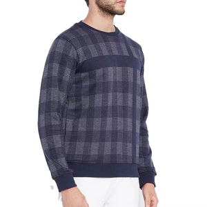 Pull à col rond en tricot à carreaux pour homme, coupe classique, style décontracté, automne - Product Image 2