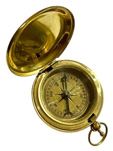 Boussole de poche nautique vintage Ross London en laiton massif avec motif de bateau antique, outil de navigation décoratif maritime fait main - Product Image 4