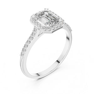 Anillo de Oro Rosa de 14K con Esmeralda y Diamante Redondo Cultivado en Laboratorio para Mujer |   Ropa de Uso Diario |   Diamante Cultivado Nuevo - Product Image 6