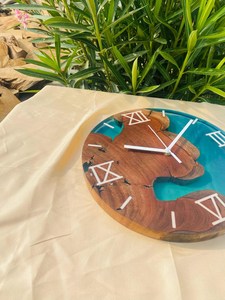 Epoxy Resin and Walnut Wood <b>Wall</b> <b>Clock</b> Handmade Wood Art <b>Decor</b> Unique Home <b>Decor</b> Housewarming Gift Epoxy Resin <b>Wall</b> <b>Clock</b> - Product Image 3