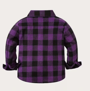 Hardihood International HI-MFS-01 purple Black Buffalo Plaid <b>Flannel</b> Shirt Long Sleeve Cotton Polyester Motorcycle <b>Jacket</b> OEM - Product Image 2
