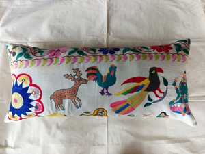 Vintage Antique Embroidered 100% Cotton Rectangular Pillowcase Colorful Folk Pattern Envelop Home Decor Throw <b>Cover</b> <b>Sofa</b> Chair - Product Image 5