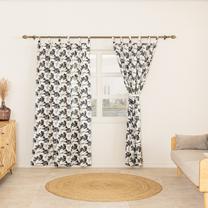 Elegante Cortina de Cuerda Tejida 100% Algodón en Blanco y Azul con 100% Opacidad para Hogar, Oficina, Hospital y Cafetería - Product Image 2