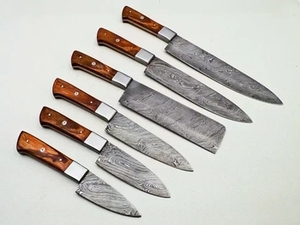 Custom Hand Forged Japanese Style Eco-Friendly Pakka Wood Handle Damascus Steel Chef <b>Knife</b> <b>Set</b> <b>Sharp</b> Blade Daily Kitchen Use - Product Image 2