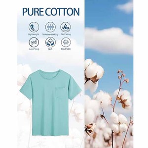 T-shirts d'été 2026 en gros pour hommes, à col rond, manches courtes, en pur coton, légers et doux - Product Image 6