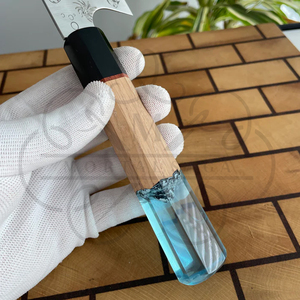 Cuchillo de Chef de Hoja Fija con Mango de Resina Epoxi Hecho a Mano, Hoja Japonesa de 10 Pulgadas, Herramienta Premium para Supervivencia y Camping al Aire Libre, Único - Product Image 4