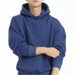 Sweat à capuche noir en molleton 100 % coton de haute qualité pour homme, coupe oversize décontractée à épaules tombantes, fermeture éclair, idéal pour l'hiver (OEM) - Product Image 5