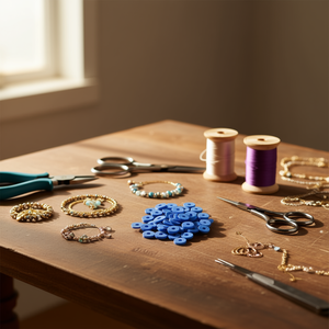 Perline Piatte in Argilla Polimerica Ilan 6x1 mm Blu Lago, Perline per Artigianato - Product Image 2