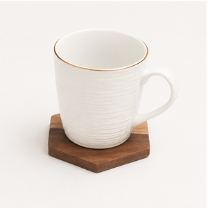 Handcrafted Hexagonal Walnut Wooden <b>Coaster</b> Set Of 4 <b>Heat</b>-Resistant Geometric Drink Mats For Home & Office Eco-Friendly Natural - Product Image 3