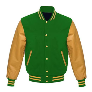 Custom Logo Sleeve Canvas Chenille Embroidery Vintage Letterman Streetwear Varsity Jackets Geometric Patchwork Stand for <b>Men</b> - Product Image 3