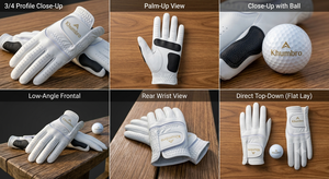 Premium Grey Cabretta Leather Golf <b>Gloves</b> for Men Custom Logo Breathable Anti-Slip Grip All-Weather Professional Golf <b>Glove</b> - Product Image 4