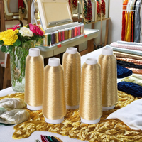 Fil Métallique SHREE VIDHATA Broderie Scintillante Lisse Brillant Argent Polyester Zari 110D 152 Denier Type MS Haute Ténacité