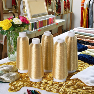 Hilo de Nailon Metálico SHREE VIDHATA JARI Plateado Brillante 110D 152 Denier Tipo MX para Bordado, 5900m, Textil para Tejer a Mano - Product Image 1