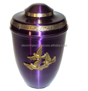 Fast Selling Modern Handmade Exclusive Urn for Human Ashes Custom Engraved Black and Gold Brass Cremation Urn with Bag - Product Image 2