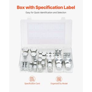 72 pezzi 37 gradi JIC raccordi idraulici tappo per tubo e spina Kit assortimento parti idrauliche - Product Image 5