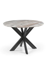 Table à manger ronde avec plateau en marbre et pieds pliants