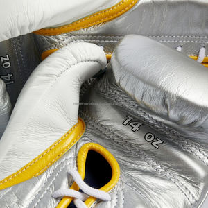 Gants d'entraînement Winning Boxing MS 14oz-Dentelle blanche argentée - Product Image 3