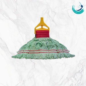 KSR High Quality Green Cotton Yarn Kentucky Mop Heads with 5" Red Top Band Self Wringer Reusable Durable Floor Cleaning - Product Image 3