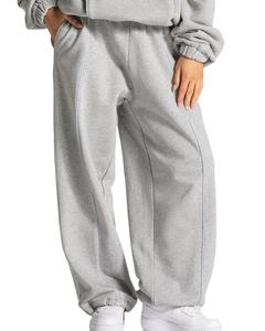 Chándales de mujer de 2 piezas de color gris claro personalizado superventas de gran tamaño, ropa deportiva transpirable, chándal para mujer - Product Image 6