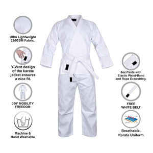 Kimono de grappling léger en coton premium tissé perlé, veste renforcée et pantalon Ripstop – Tenue d'arts martiaux pour adulte - Product Image 1