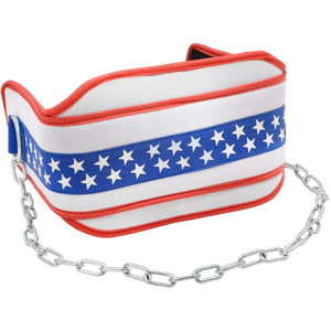 Ceinture de musculation avec chaîne, motif drapeau américain, pour dips et entraînement de force - Product Image 3
