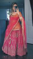 Collezione Trendy di Salwar Kameez Stile Bollywood, Kurta Lehenga da Donna in Georgette con Ricami, Asciugatura Rapida