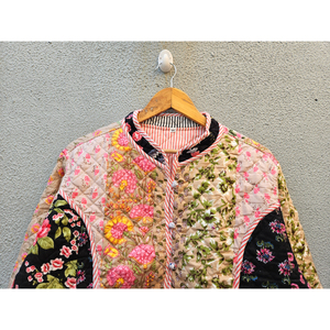 Cotton <b>Kantha</b> Patchwork Quilted Reversible Women <b>Jacket</b> Floral Patchwork Kimono Coat Casual All Season gift for her - Product Image 4
