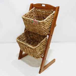 Artex Dong Thap Vietnam Handmade Seagrass & <b>Water</b> <b>Hyacinth</b> <b>Baskets</b> Storage Rack Shelving Organizer - Product Image 1