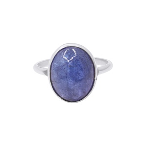 Bague classique d'anniversaire faite à la main en or jaune 14 carats avec tanzanite naturelle taille ovale et sertissage clos certifié, bijoux pour femme - Product Image 3