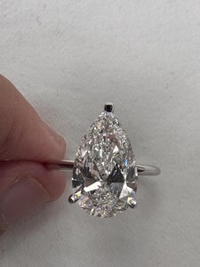 Bague de fiançailles en moissanite taille poire pour femme, en argent 925 véritable, cadeau de demande en mariage pour partenaire - Product Image 4