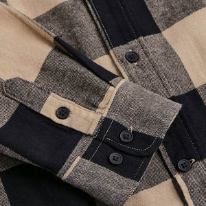 Chemises en flanelle à carreaux noirs et unis pour hommes, du XS au 5XL, par Crystal Streetwear Clothing Manufacturer - Product Image 6