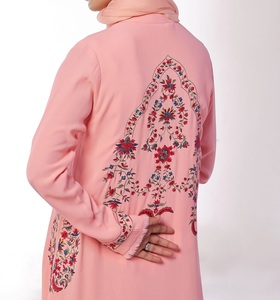 Latest Design Premium Quality Pink Color Frock Open Abaya Traditional Muslim <b>Long</b> Gown <b>Dress</b> Females Burqa Abaya Breathable - Product Image 6