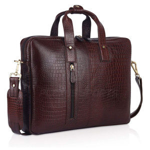 Porte-documents pour ordinateur portable en cuir véritable sur mesure, grande capacité, écologique, durable, multi-poches, caractéristiques premium pour adultes - Product Image 1
