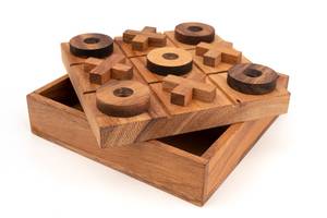 Jeu de Tic Tac Toe Classique 6x6 Pouces Portable Écologique Durable en Bois pour Enfants et Adultes, Idéal pour Décorer la Table Basse - Product Image 2