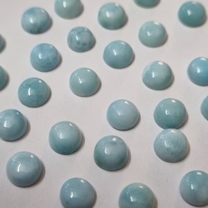 Larimar bleu naturel, taille ronde, poli, 7 mm, cabochon, pierre précieuse en vrac |   Fournitures de fabrication de bijoux personnalisables |   Fournisseur en gros - Product Image 3